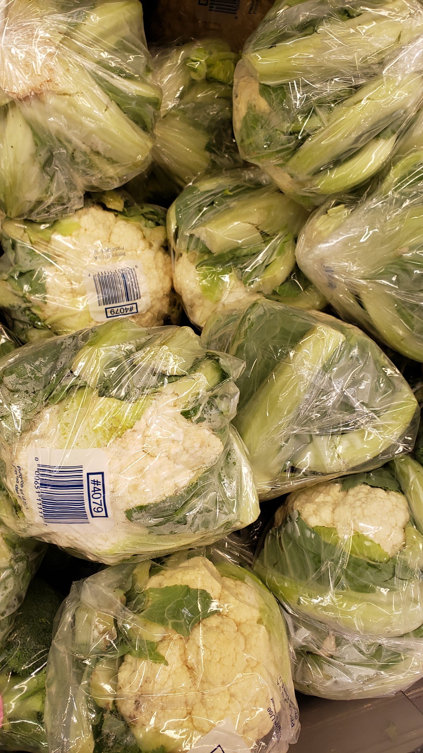 packaged cauliflower heads