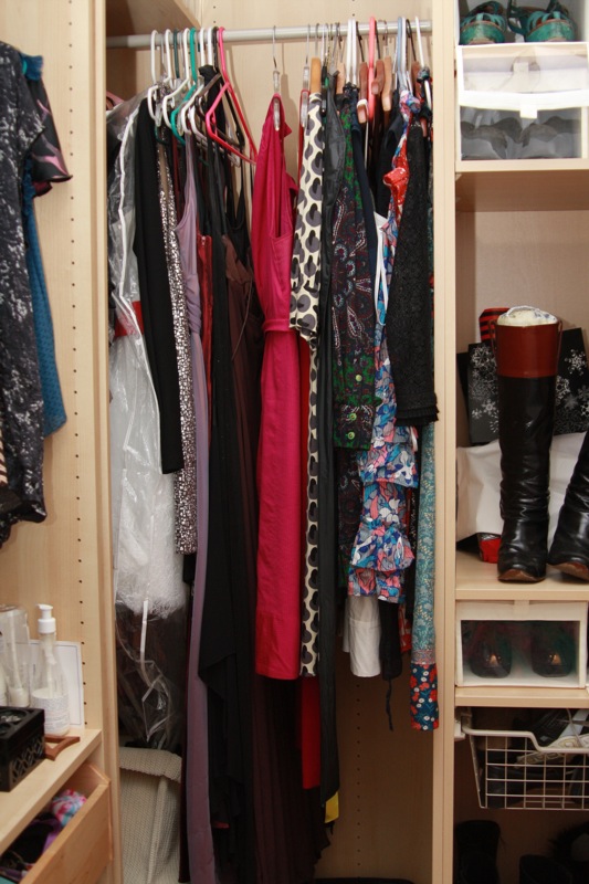 Wardrobe with a few clothes